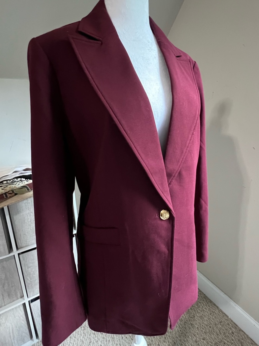 Talbots Single-Button Women's Burgundy Blazer